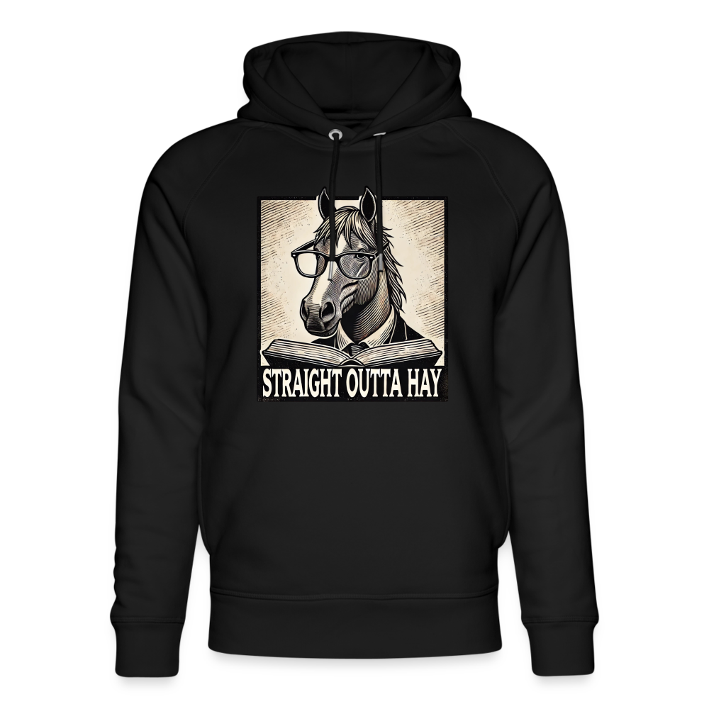 STRAIGHT OUTTA HAY - Unisex Bio-Hoodie - Schwarz