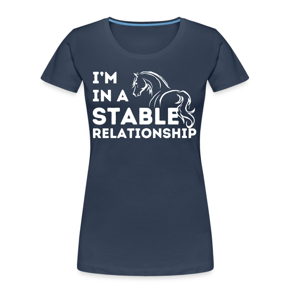 I'm in a STABLE Relationship - Frauen Bio T-Shirt - Navy