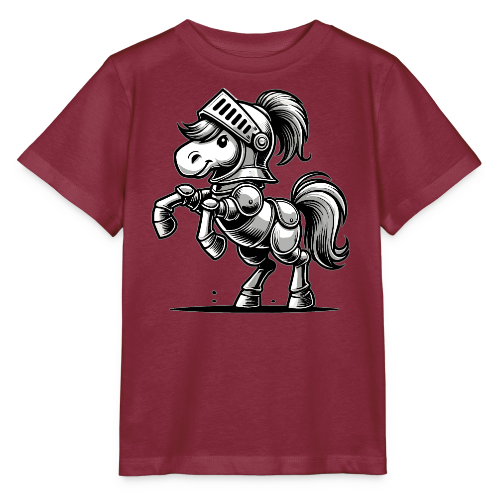 Ritterpferd - Kinder Bio T-Shirt - Burgunderrot