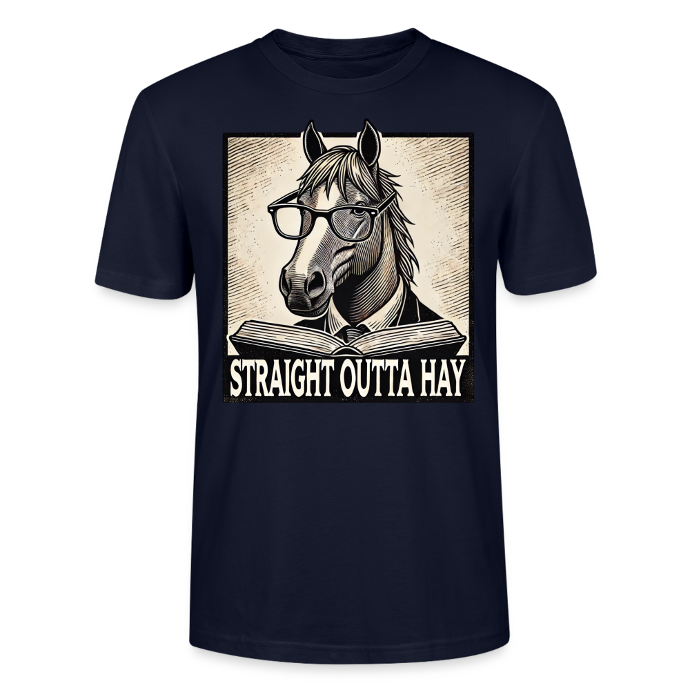 STRAIGHT OUTTA HAY - Bio Unisex T-Shirt - Navy