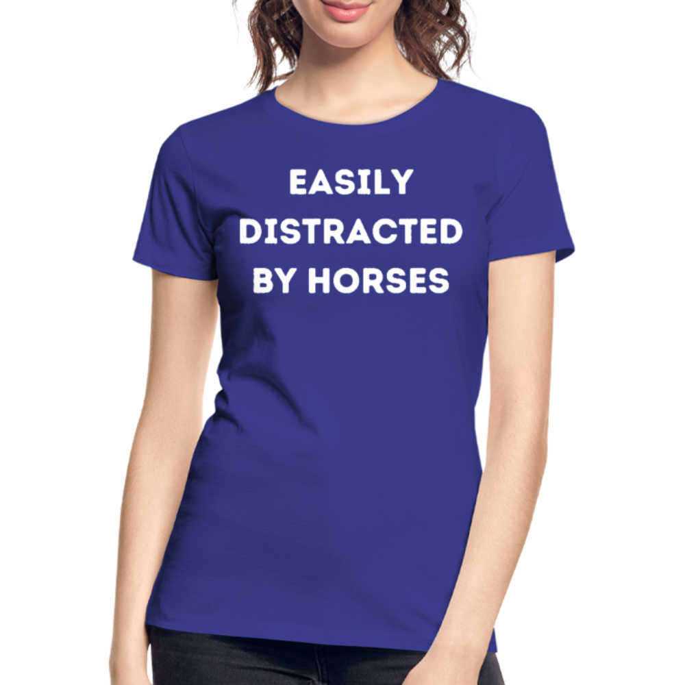 Easily Distracted by Horses - Frauen Bio T-Shirt - Königsblau