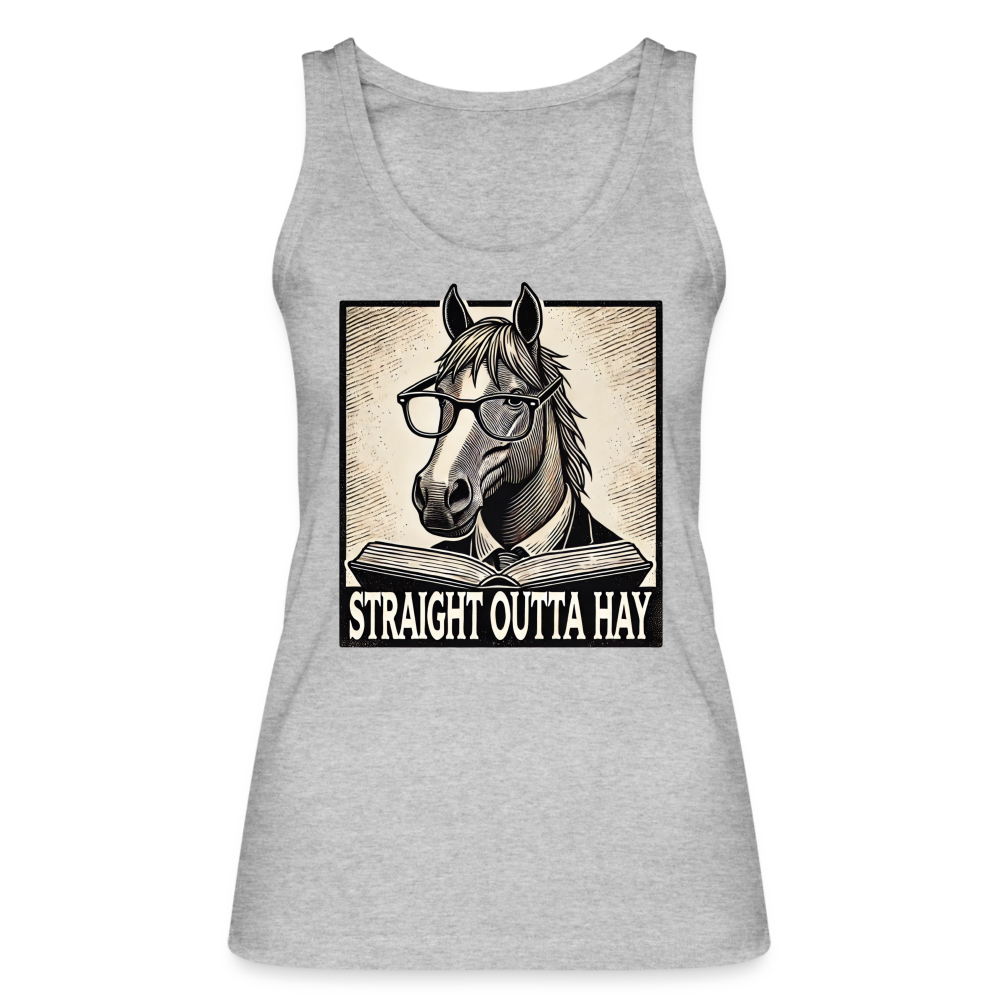 Straight Outta Hay - Frauen Bio Tank Top - Grau meliert
