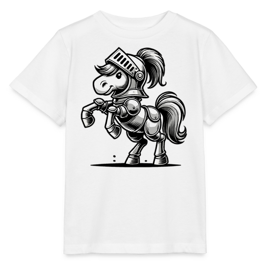 Ritterpferd - Kinder Bio T-Shirt - Weiß