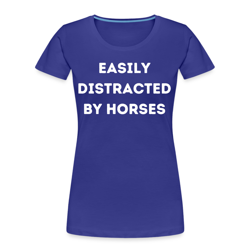 Easily Distracted by Horses - Frauen Bio T-Shirt - Königsblau
