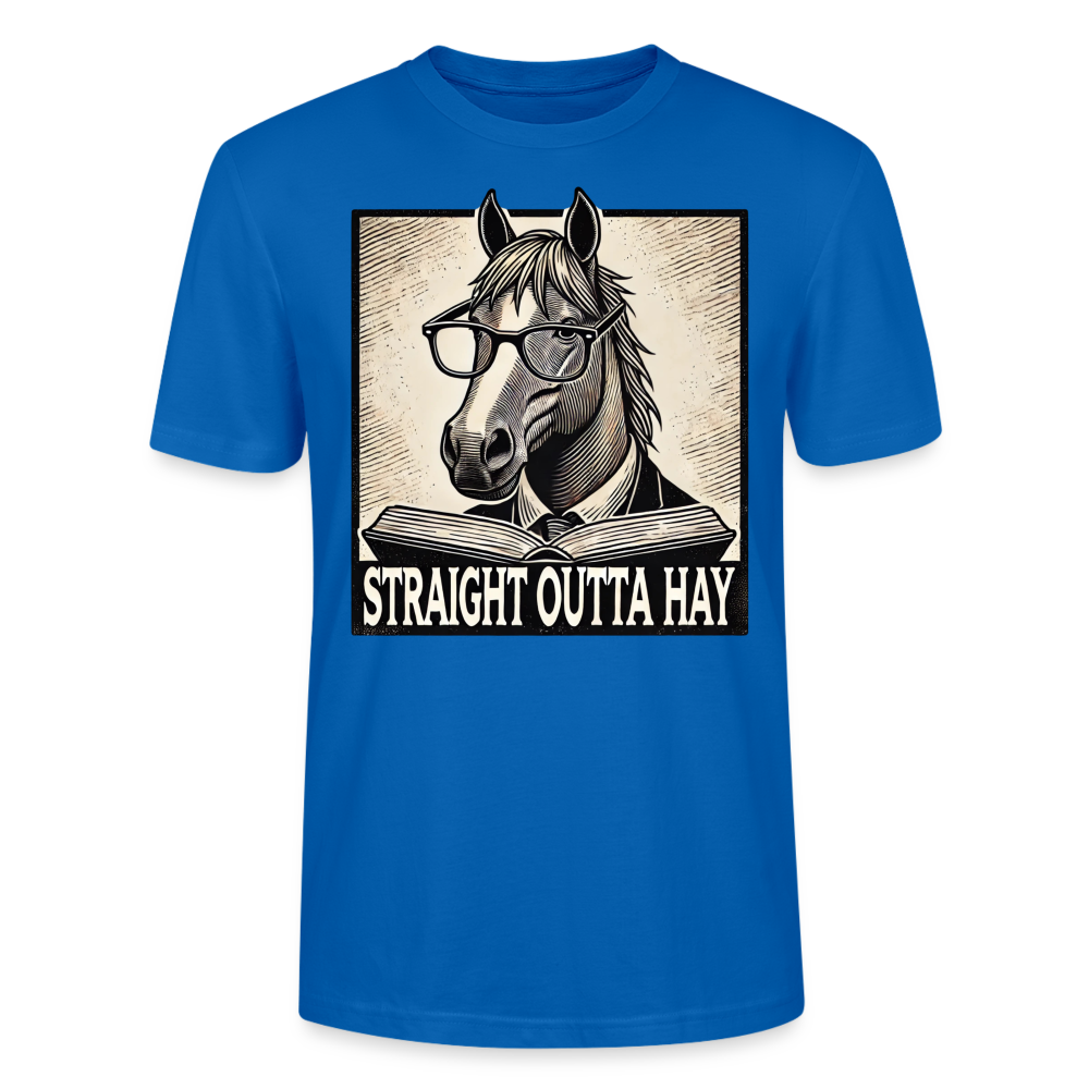 STRAIGHT OUTTA HAY - Bio Unisex T-Shirt - Pfauenblau