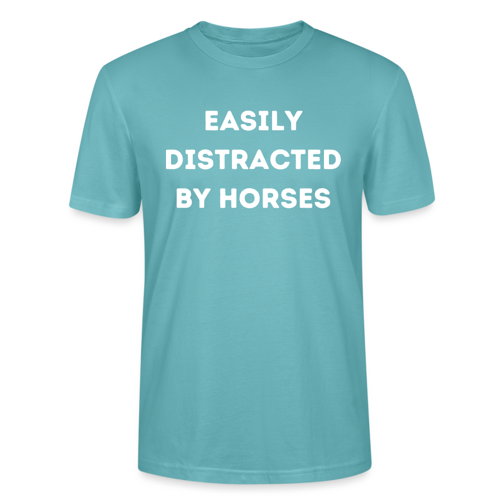 Easily Distracted by horses. - Unisex Bio T-Shirt - Pastelltürkis