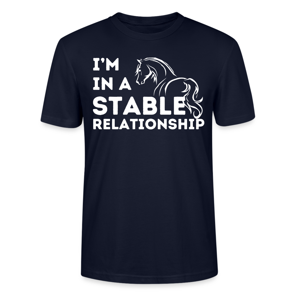 I'm in a STABLE Relationship - Unisex Bio T-Shirt - Navy