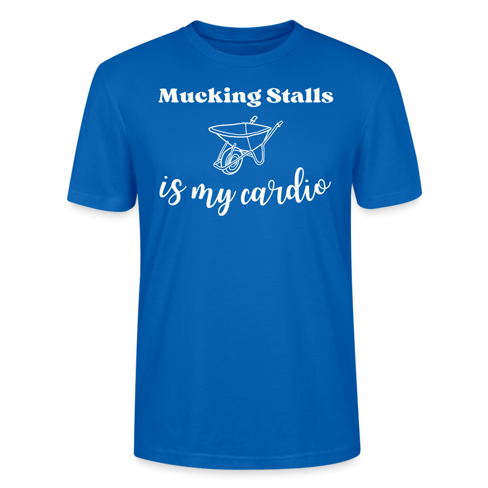 Mucking Stalls is my Cardio - Unisex Bio T-Shirt - Pfauenblau