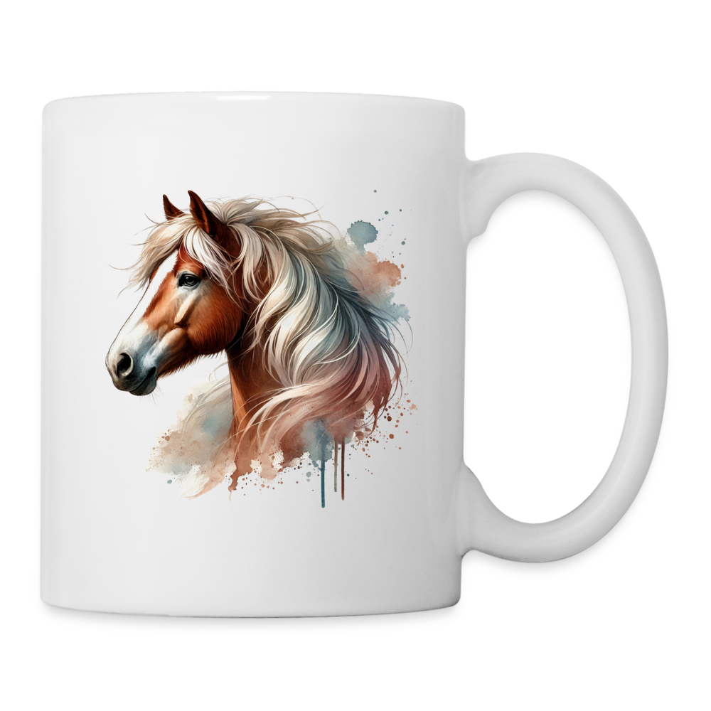 Haflinger Aquarell - Tasse - Weiß