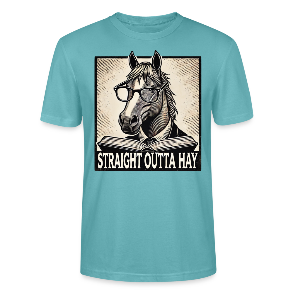 STRAIGHT OUTTA HAY - Bio Unisex T-Shirt - Pastelltürkis