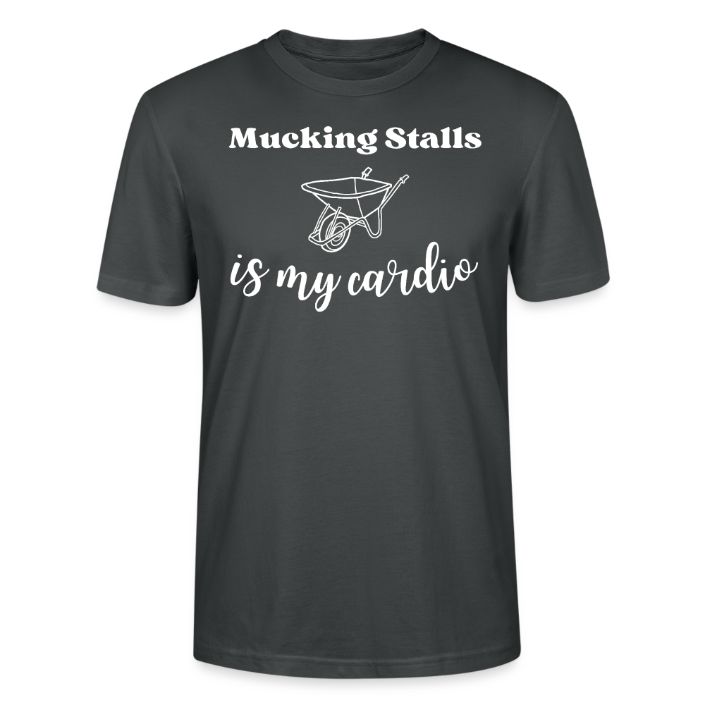 Mucking Stalls is my Cardio - Unisex Bio T-Shirt - Anthrazit