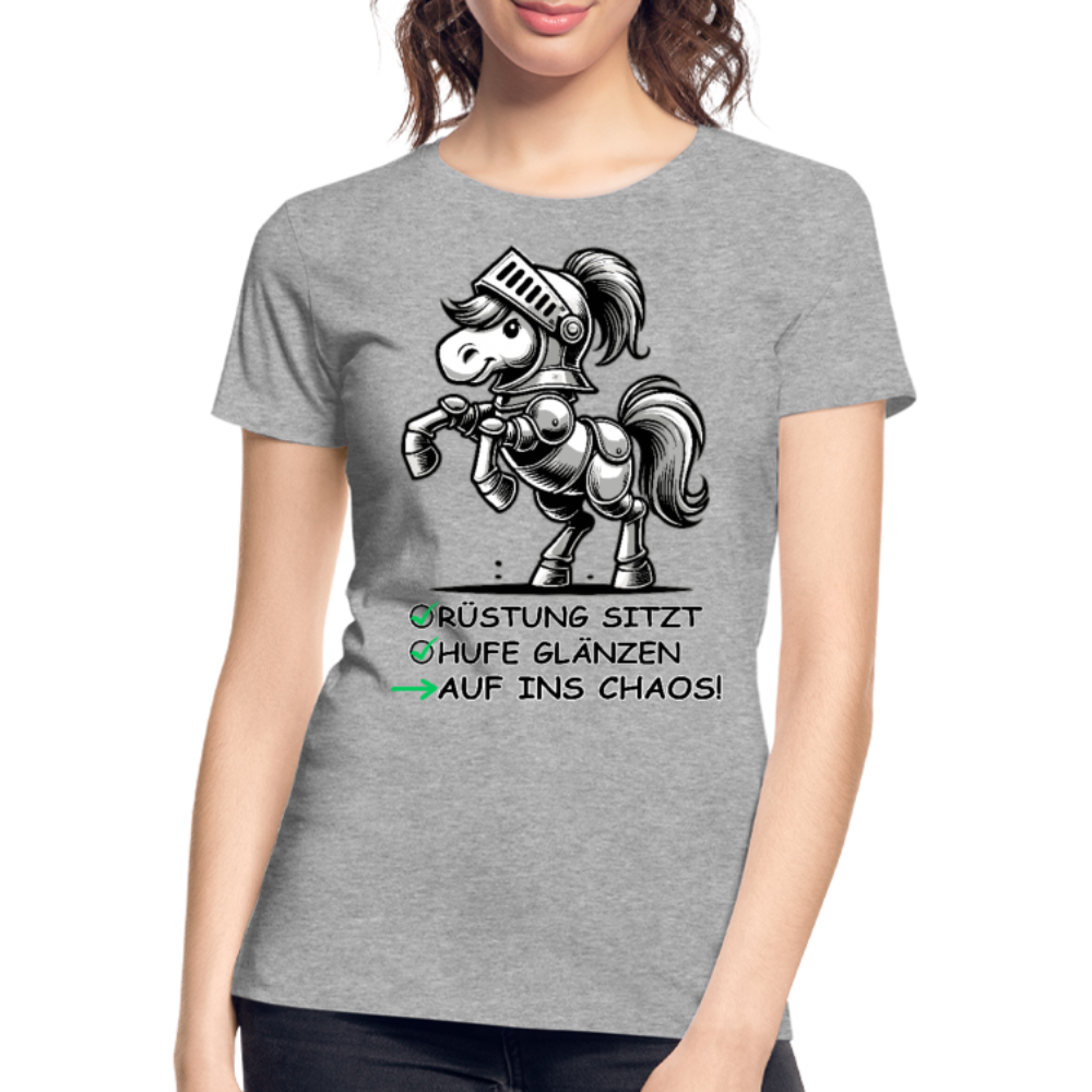 Auf ins Chaos! - Frauen Bio T-Shirt - Grau meliert