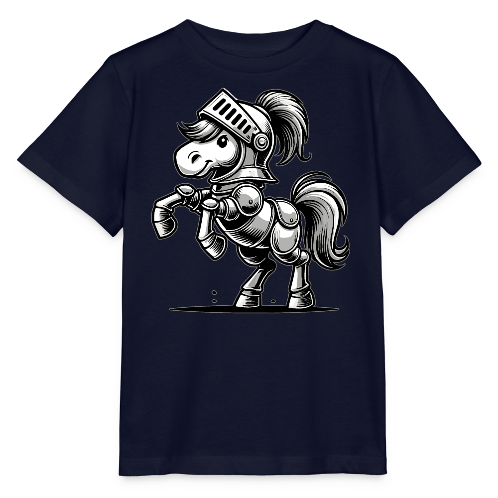 Ritterpferd - Kinder Bio T-Shirt - Navy