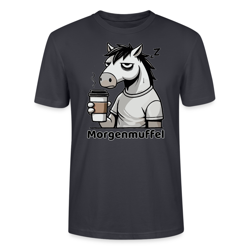 Morgenmuffel - Bio Unisex T-Shirt - Dunkles Graublau