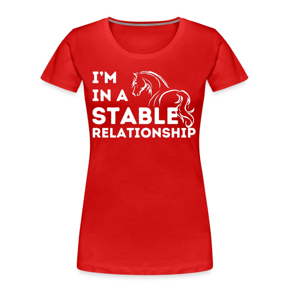 I'm in a STABLE Relationship - Frauen Bio T-Shirt - Rot