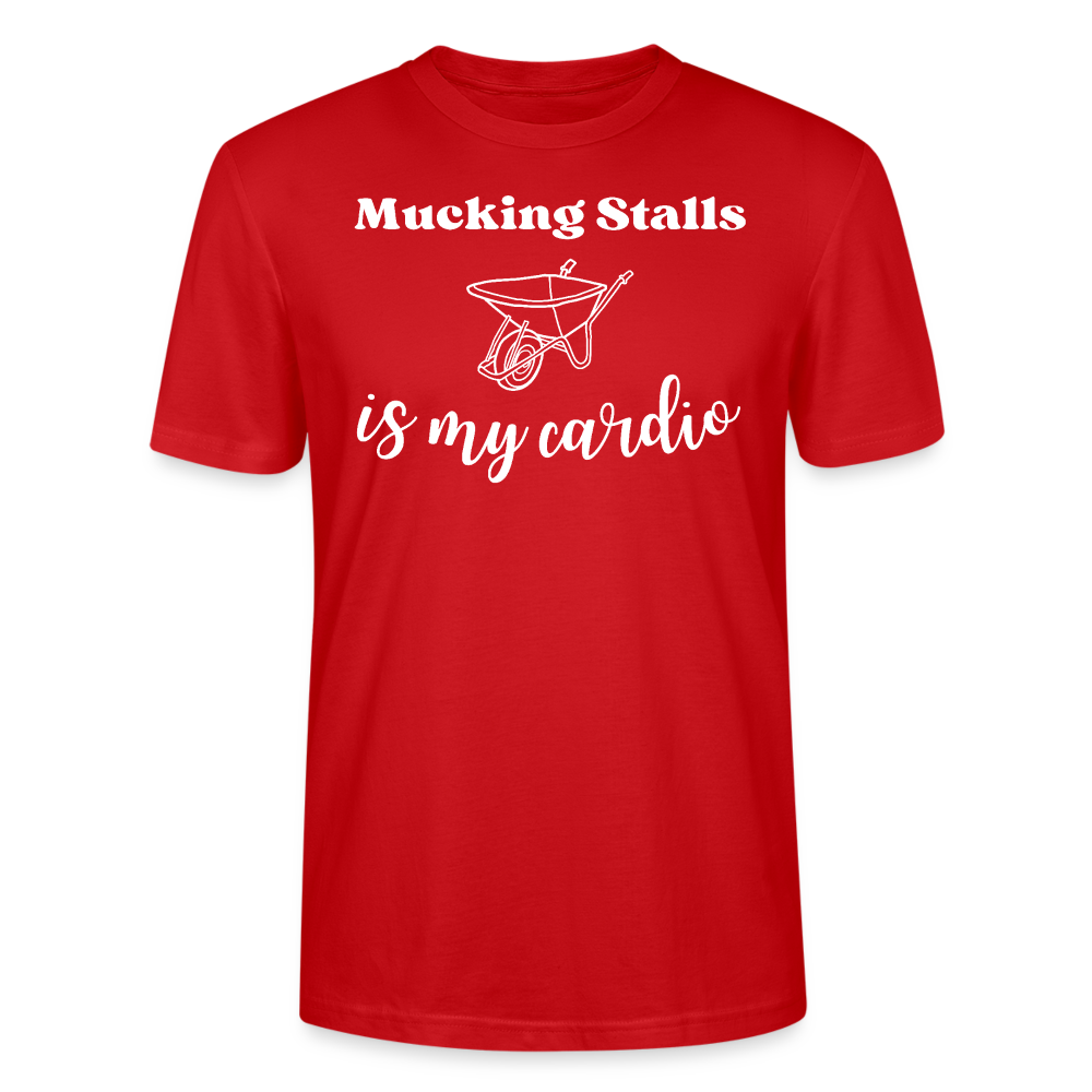 Mucking Stalls is my Cardio - Unisex Bio T-Shirt - Rot