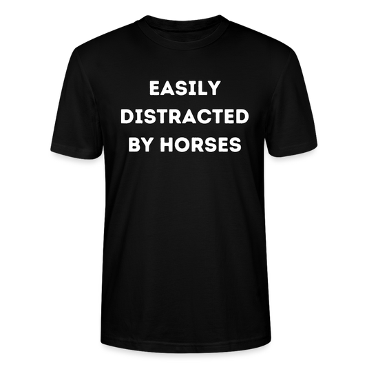 Easily Distracted by horses. - Unisex Bio T-Shirt - Schwarz