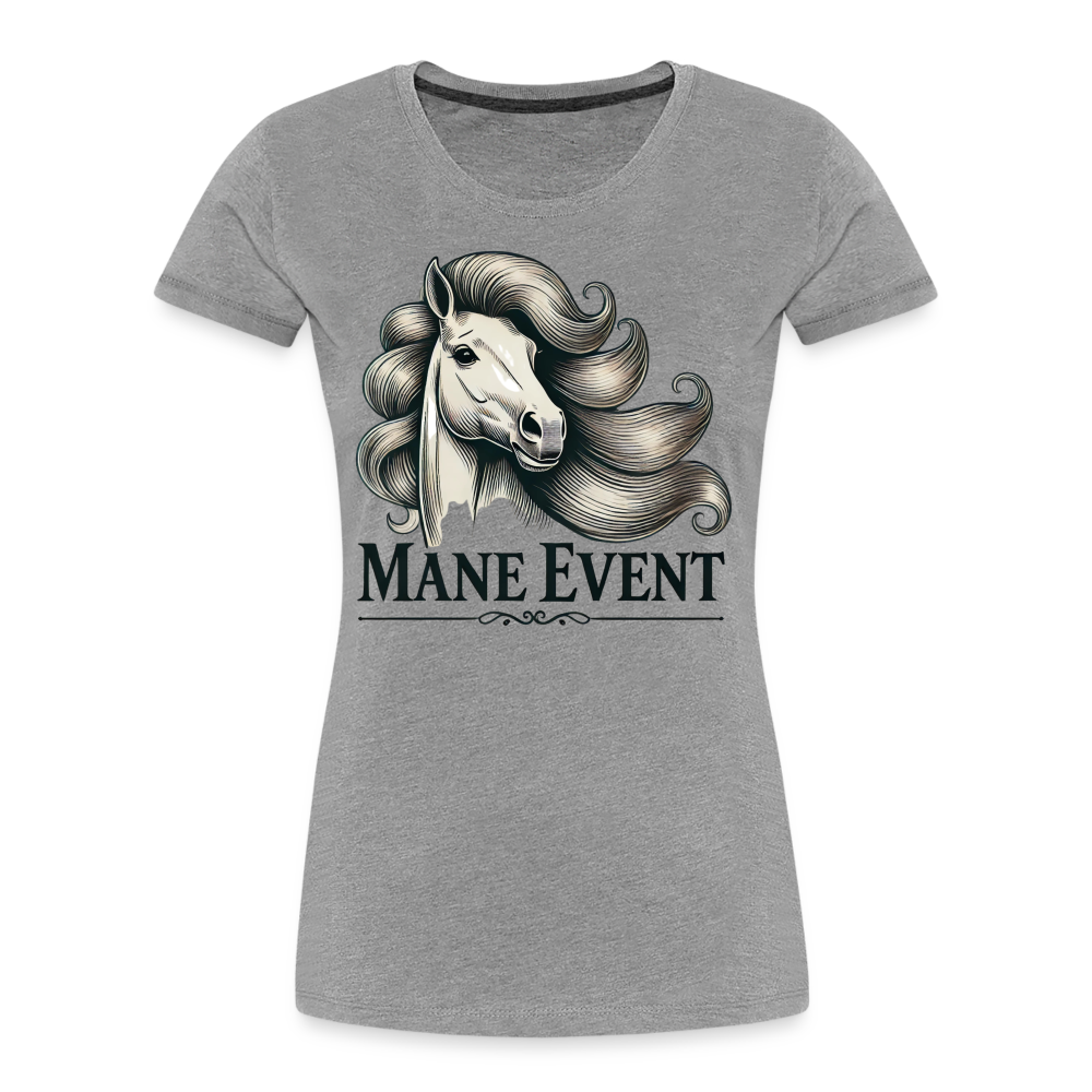 MANE EVENT - Frauen Premium Bio T-Shirt - Grau meliert