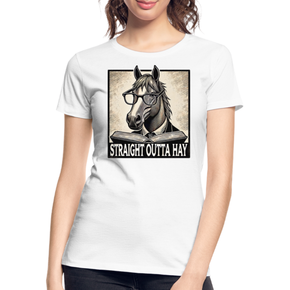 Straight Outta Hay - Frauen Bio T-Shirt - Weiß
