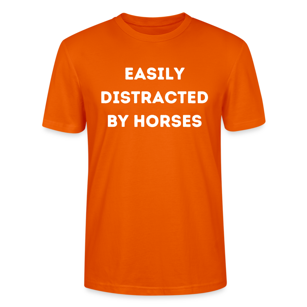Easily Distracted by horses. - Unisex Bio T-Shirt - Tieforange
