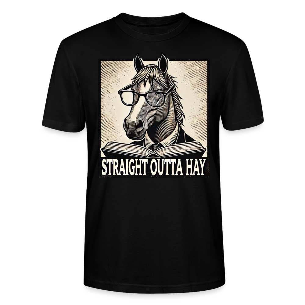 STRAIGHT OUTTA HAY - Bio Unisex T-Shirt - Schwarz
