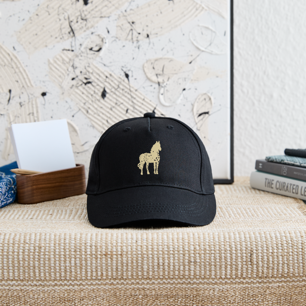 Gelbes Blumen Pferd - Kinder Bio Basecap - Schwarz