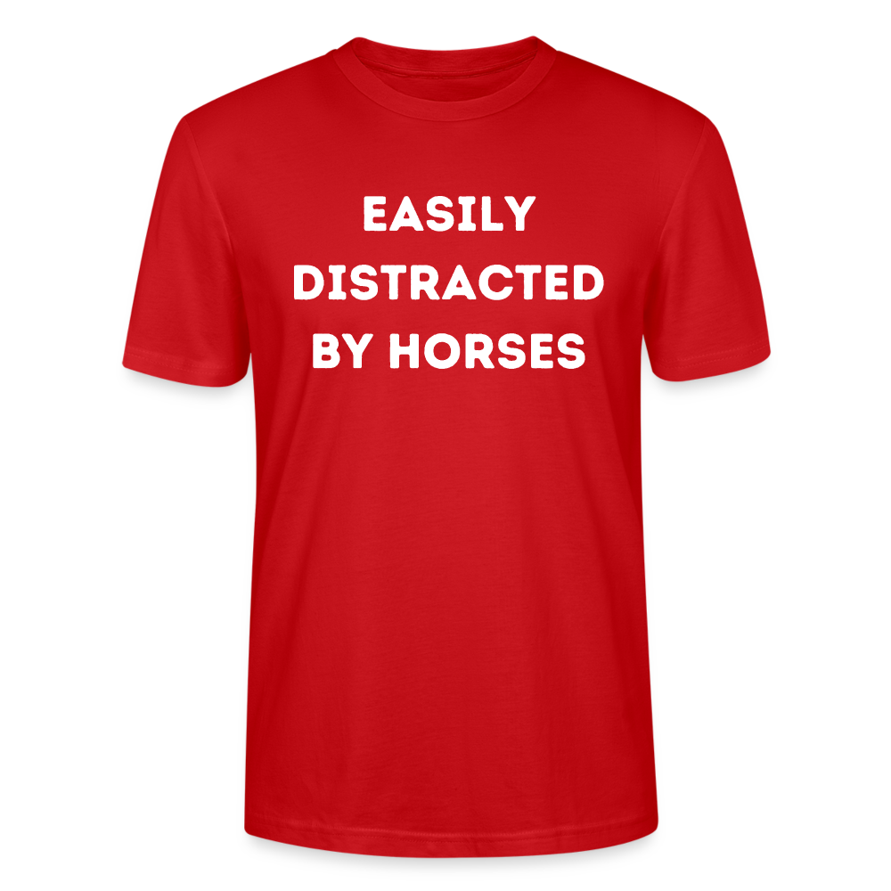 Easily Distracted by horses. - Unisex Bio T-Shirt - Rot