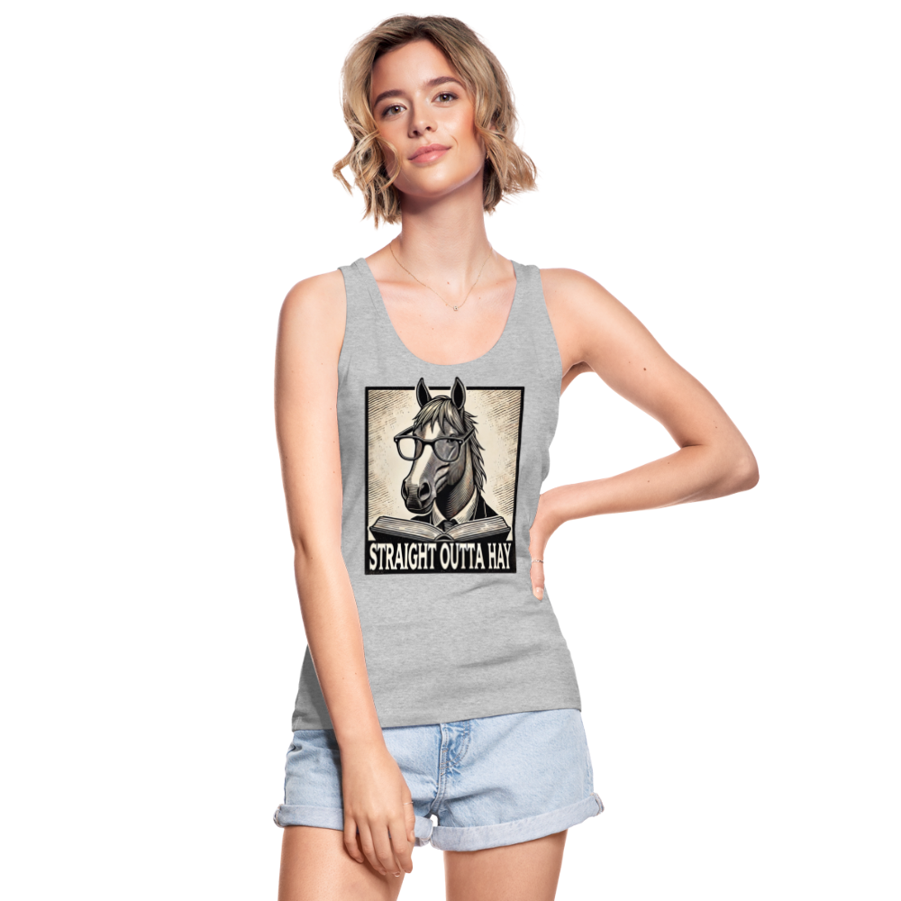 Straight Outta Hay - Frauen Bio Tank Top - Grau meliert