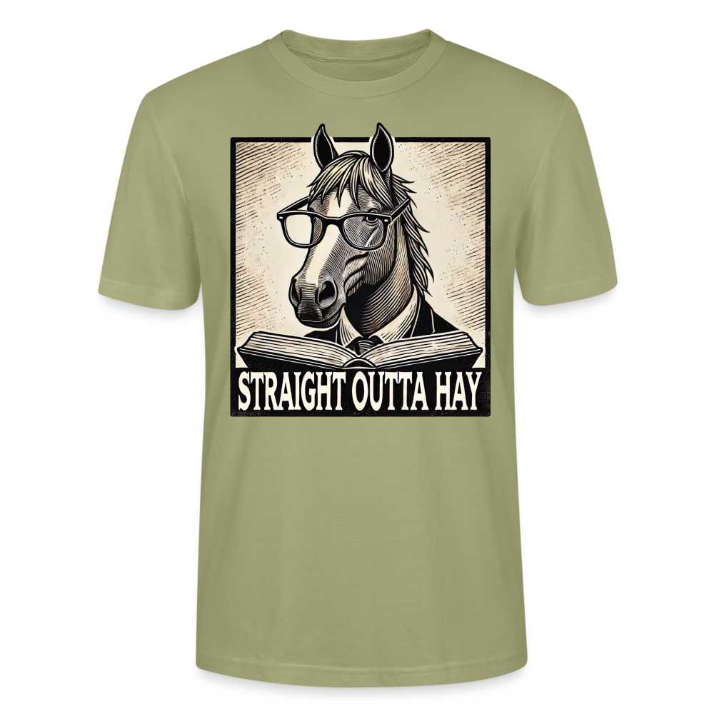 STRAIGHT OUTTA HAY - Bio Unisex T-Shirt - Nebelgrün