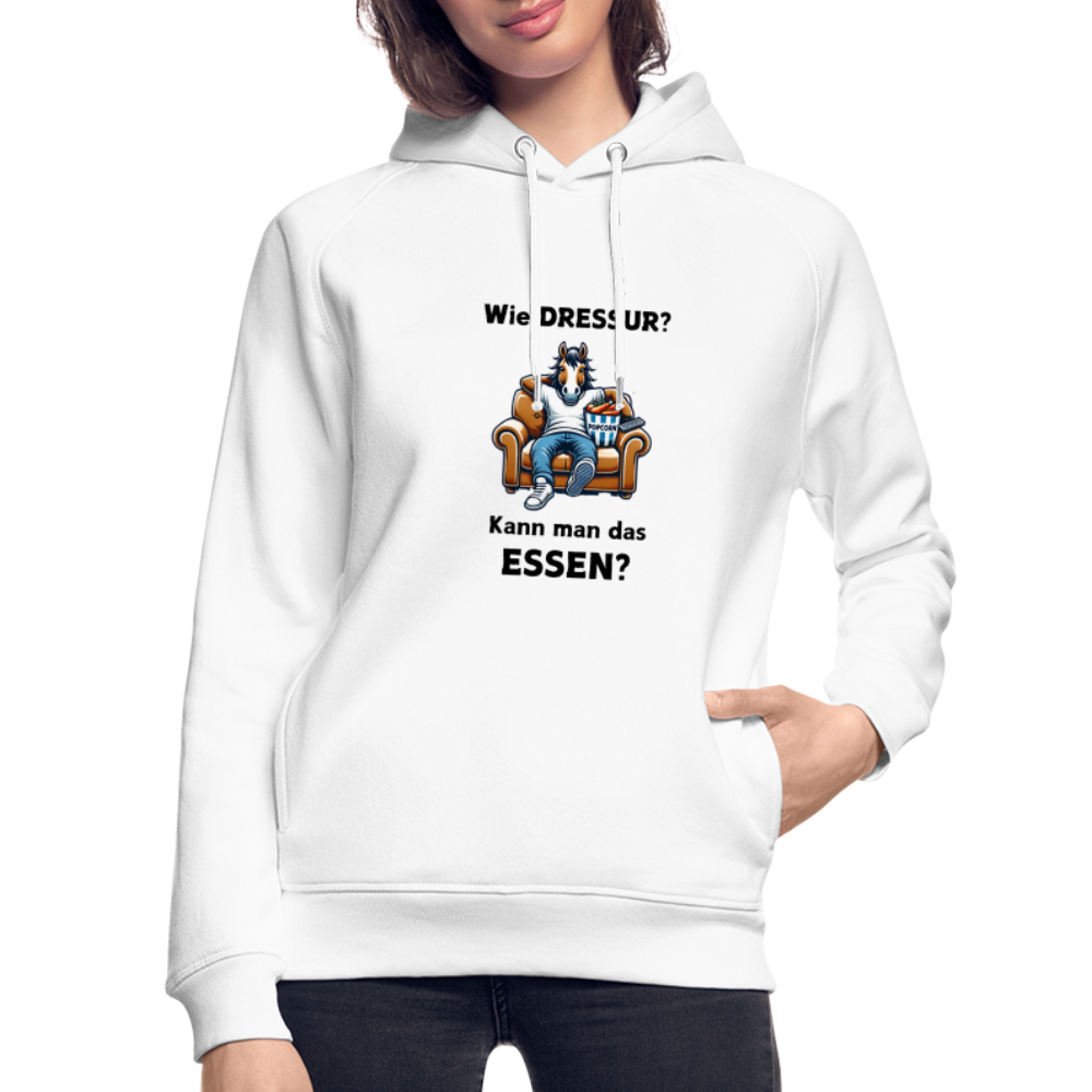 Wie DRESSUR? Kann man das ESSEN? - Unisex Bio Hoodie - Weiß