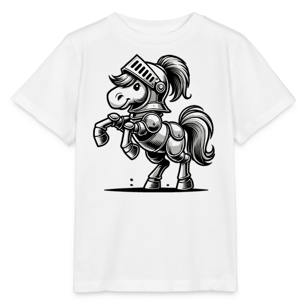 Ritterpferd - Kinder Bio T-Shirt - Weiß