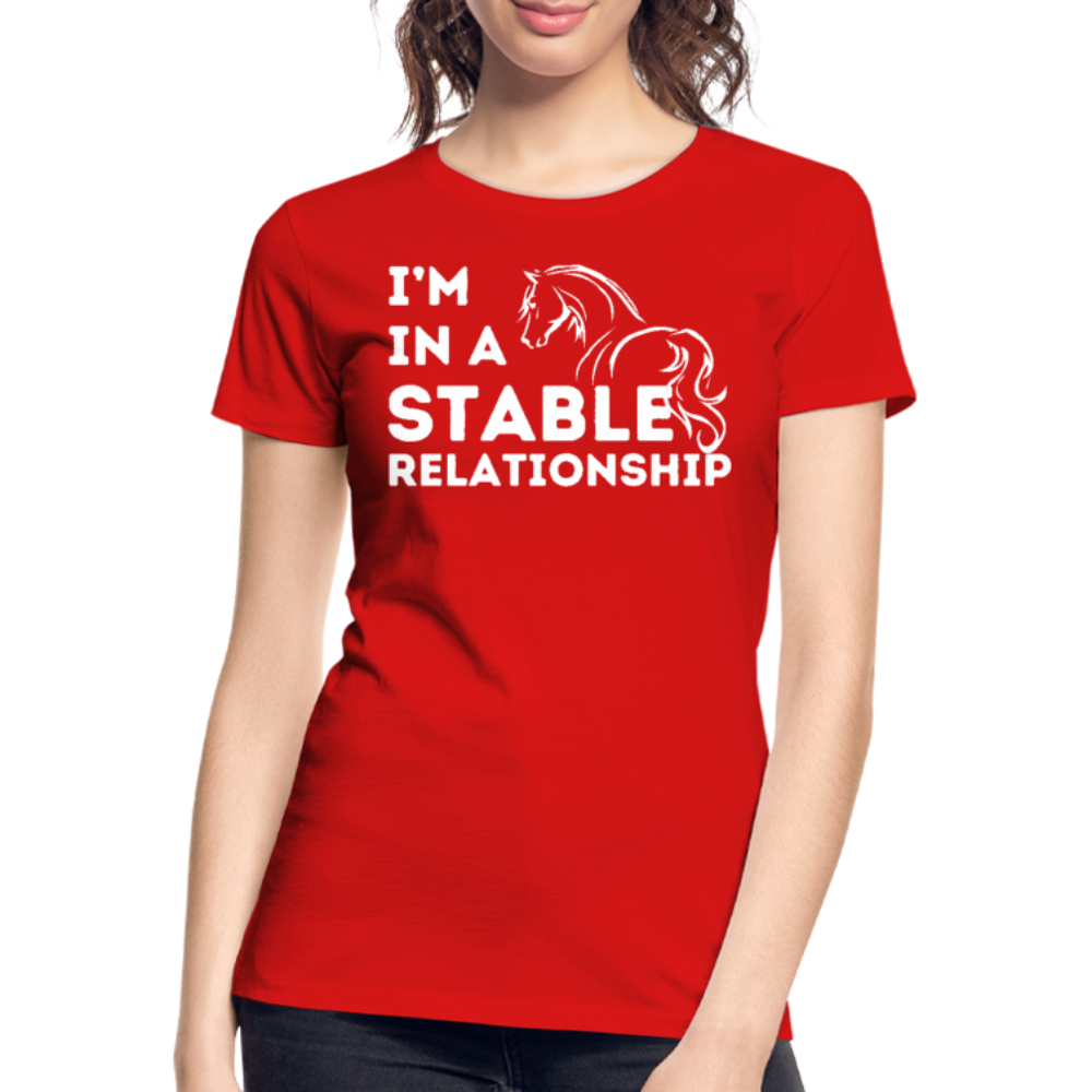 I'm in a STABLE Relationship - Frauen Bio T-Shirt - Rot