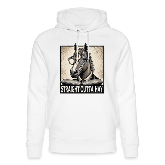 STRAIGHT OUTTA HAY - Unisex Bio-Hoodie - Weiß