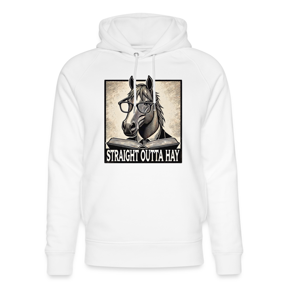 STRAIGHT OUTTA HAY - Unisex Bio-Hoodie - Weiß